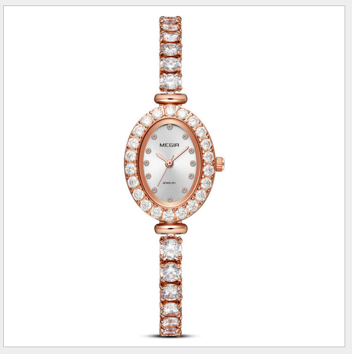 Light luxury diamond female quartz watch