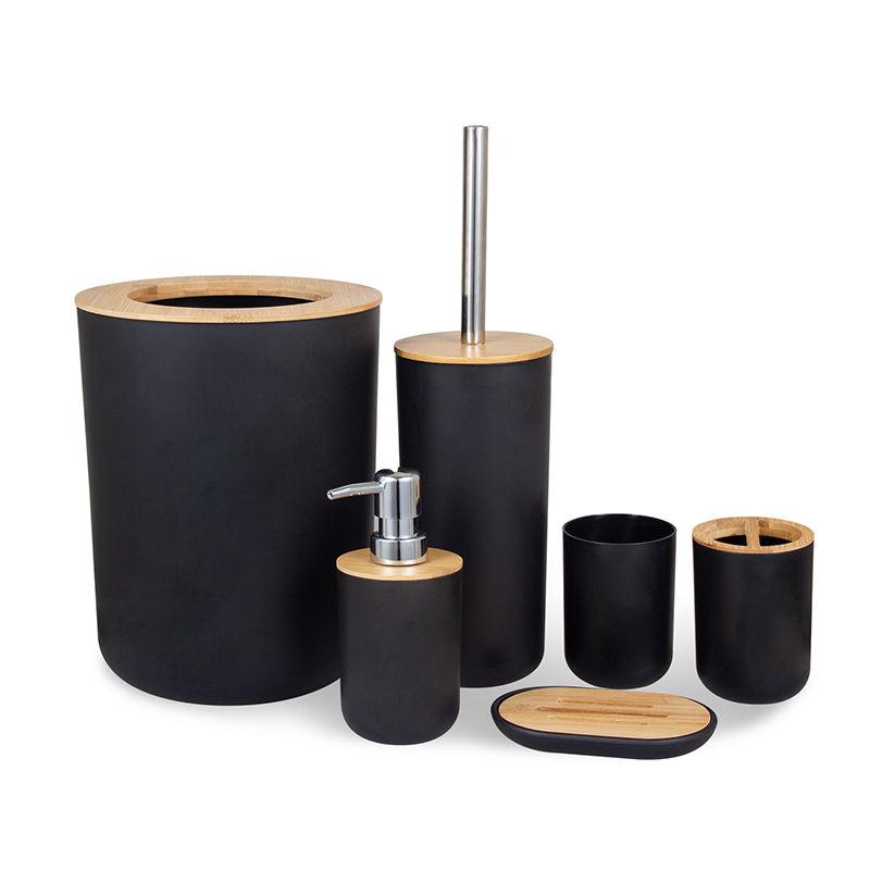 6-Piece Bamboo Bathroom Accessories Set