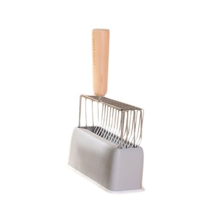 Durable Cat Litter Scoop with Wooden Handle