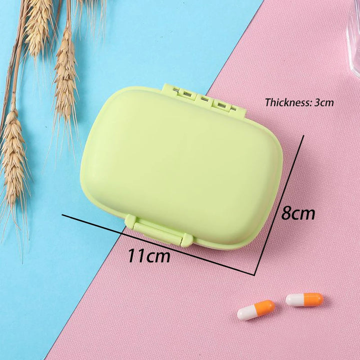 8-Grid Travel Pill Box Organizer with Seal Ring – Wheat Straw Medicine Container