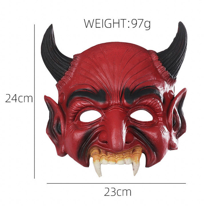 Halloween Mask Male Horn Evil Face Ghost Head