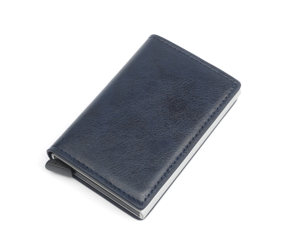 Automatic pop-up leather card holder