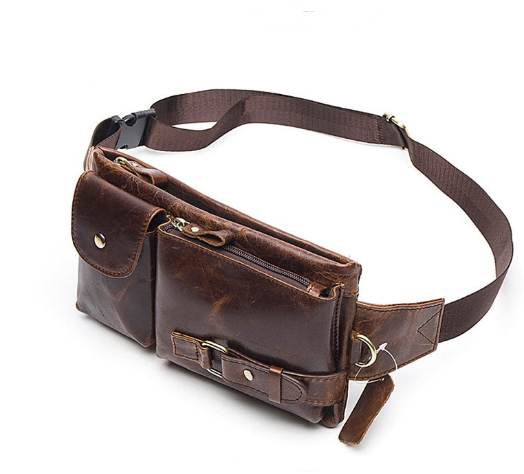 Leather Men's Waist Layer Leather Retro Men's Shoulder Crossbody Bag