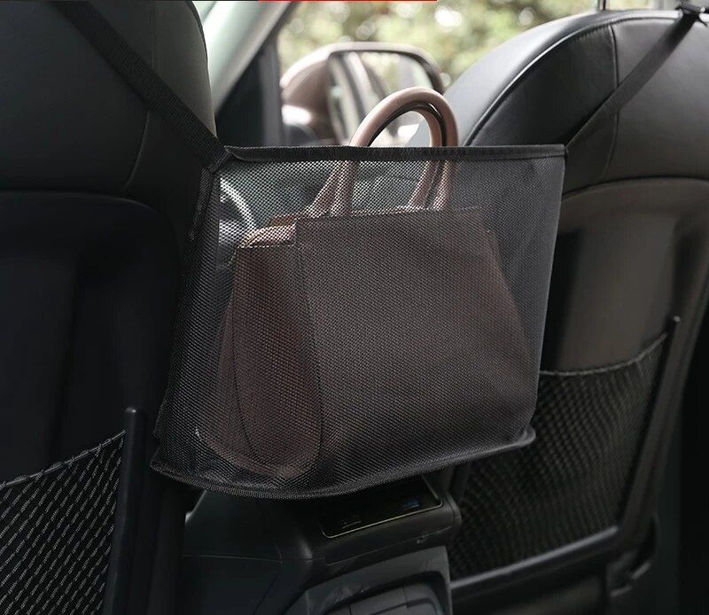 High-Capacity Car Seat Organizer with Pet Barrier – Luxe Leather Storage Pouch