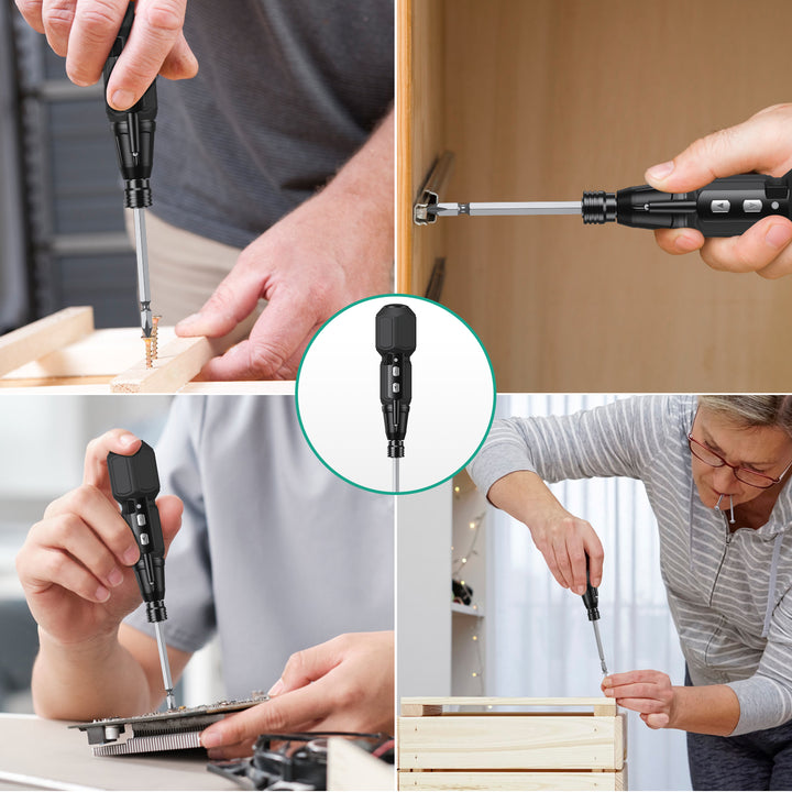 9-in-1 Rechargeable Cordless Screwdriver Set with LED Lights