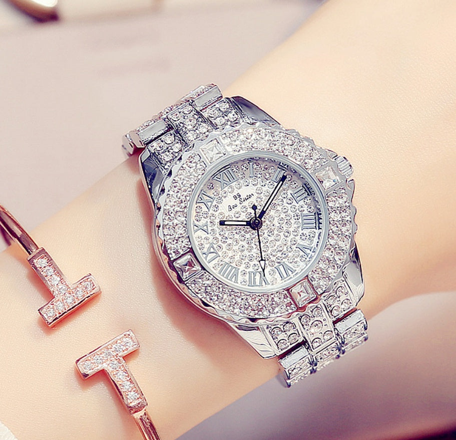 Full diamond ladies quartz watch