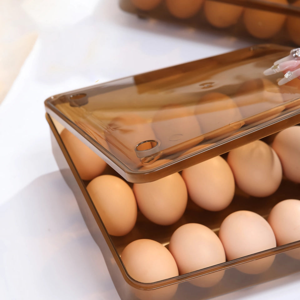 Stackable Self-Rolling Egg Storage Box - 1/2/3 Layer Organizer