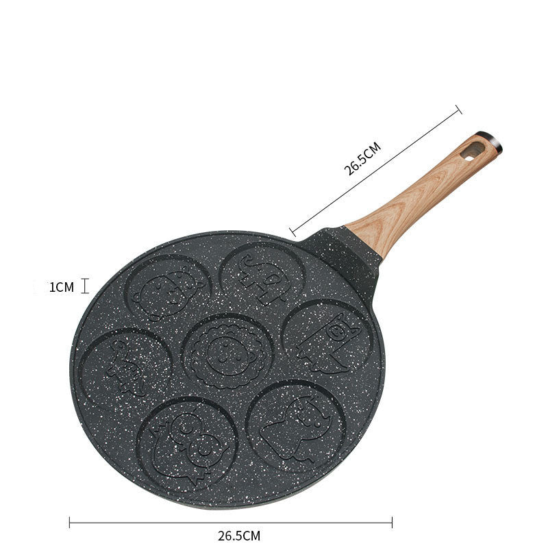 Seven-hole Breakfast Porous Non-stick Multi-function Frying Pan