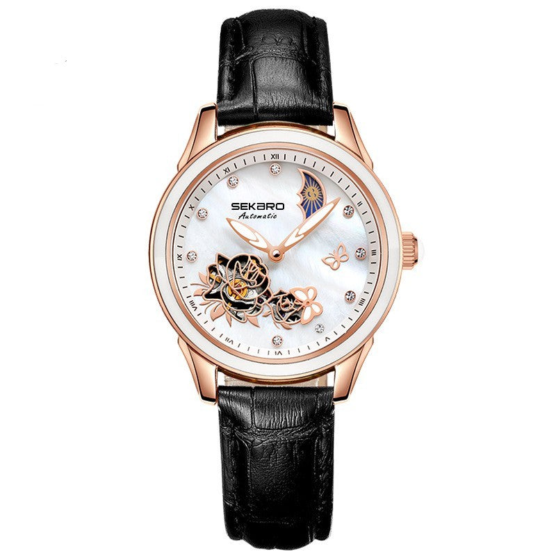 Fashion fashion hollow-out lady automatic mechanical watch