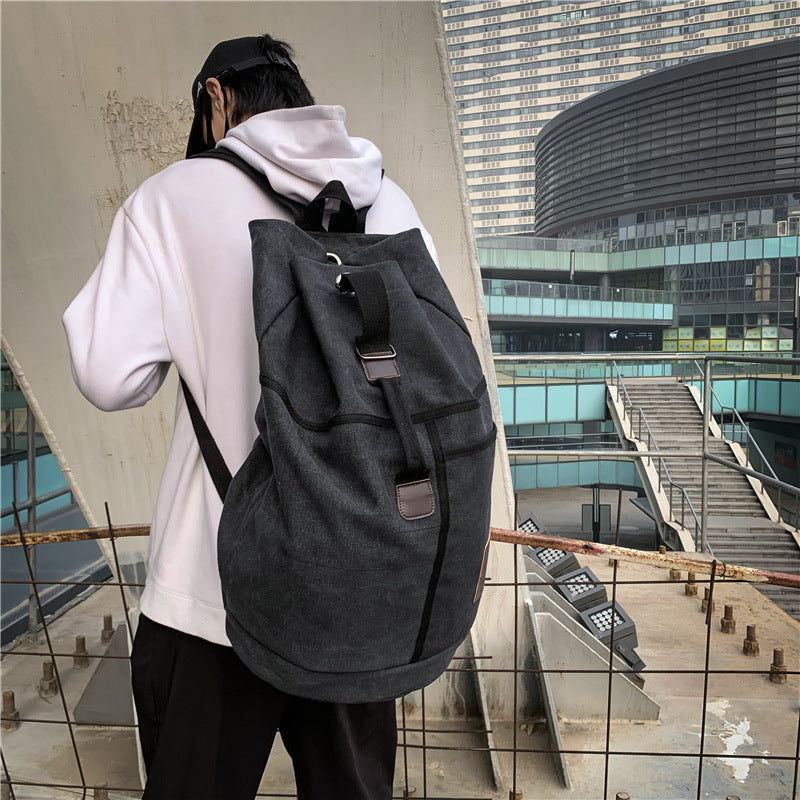 Sports Water Tube Backpack Trendy Canvas School Bag