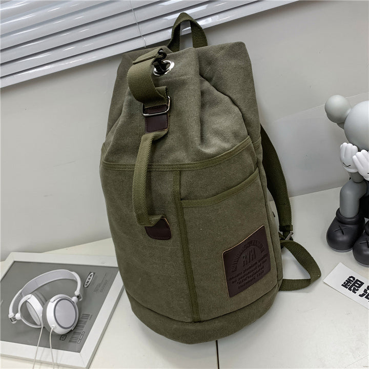 Sports Water Tube Backpack Trendy Canvas School Bag