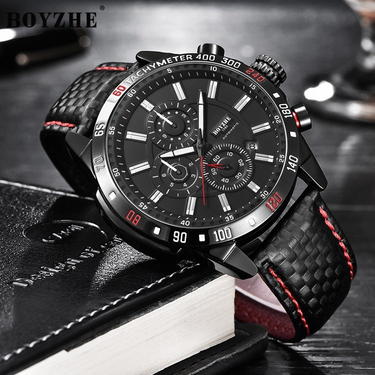 Men's Watch Sports Business Multi-Function Large Calendar Luminous Waterproof Mechanical Watch Vibrato Watch Male