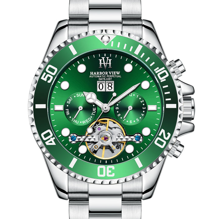 ARBOR VIEW Tourbillon Green Water Ghost Luminous Automatic Mechanical Watch