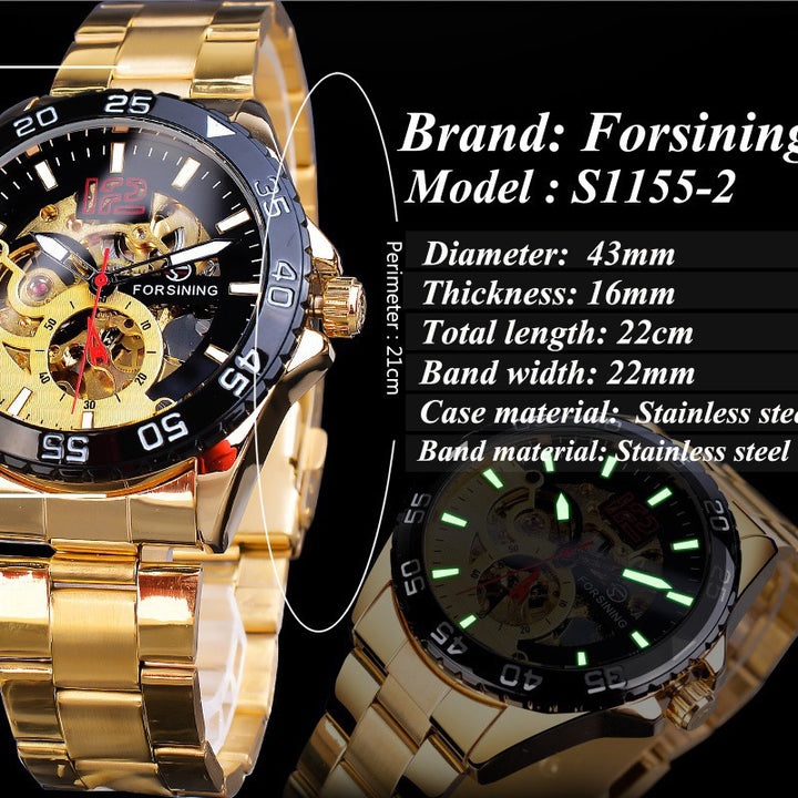 Men's Fashion Hollow Waterproof Automatic Mechanical Watch