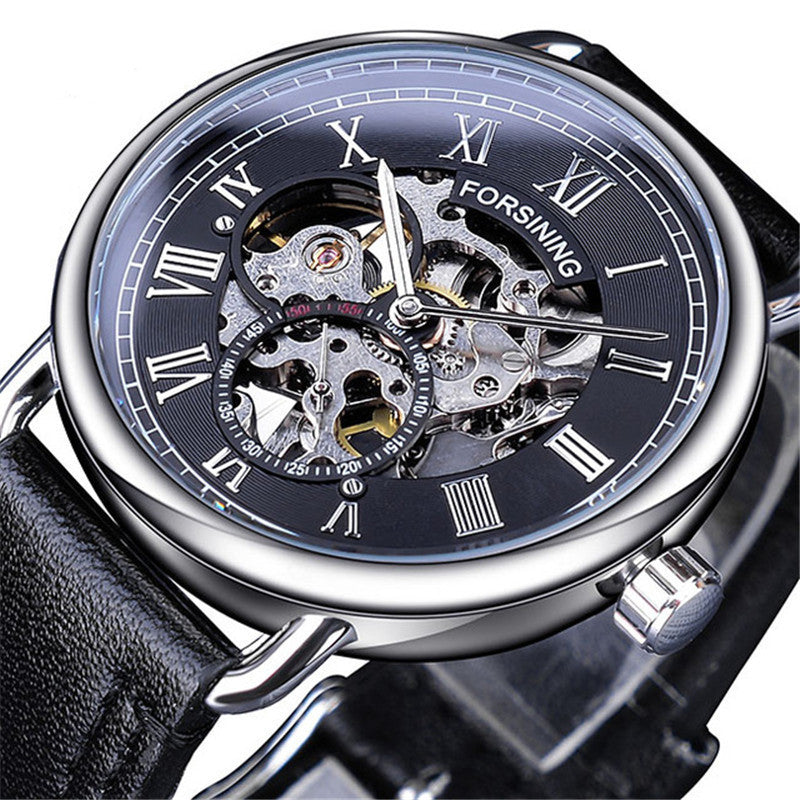 Fashion Casual Classic Popular Hollow Waterproof Manual Mechanical Watch