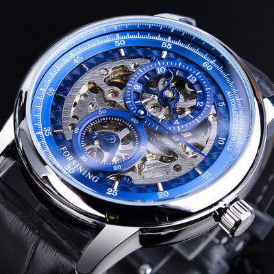 European And American Men'S Fashion Hollow Three-Needle Split Movement Dial Automatic Mechanical Watch