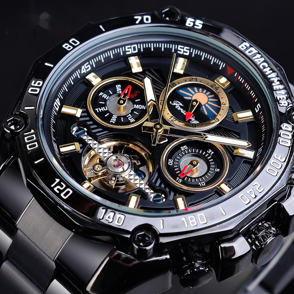 Tourbillon multifunctional waterproof automatic mechanical watch