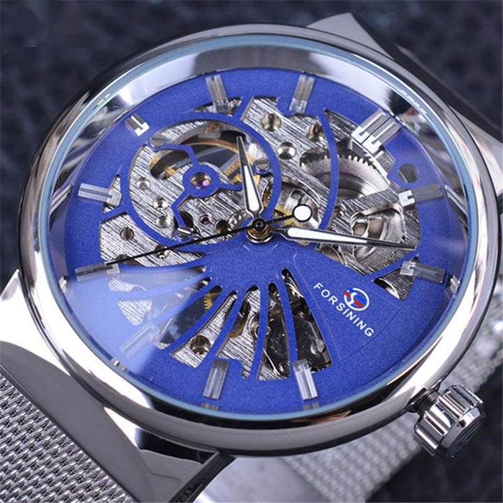 Woven Mesh Belt Waterproof Manual Mechanical Watch