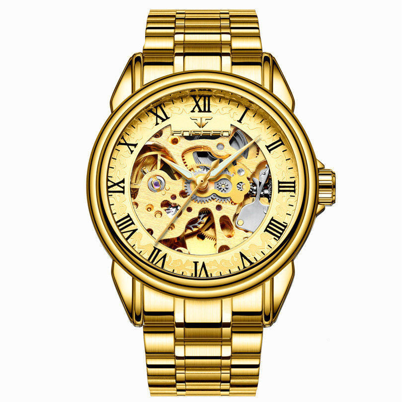 Men'S Watch Waterproof Fashion Student Men'S Watch Double-Sided Hollow Automatic Mechanical Watch