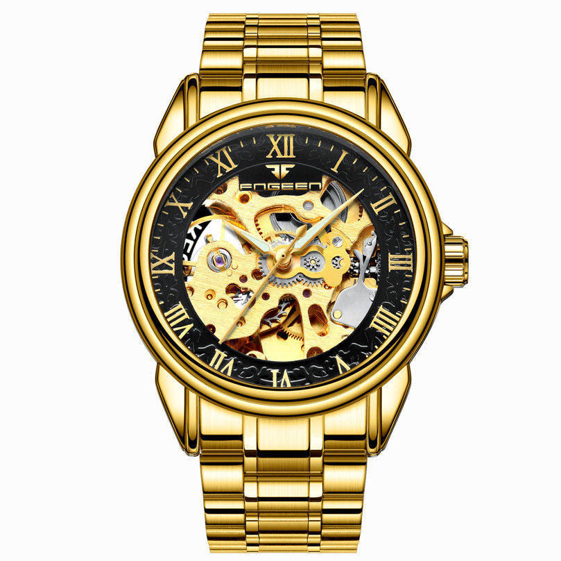 Men'S Watch Waterproof Fashion Student Men'S Watch Double-Sided Hollow Automatic Mechanical Watch