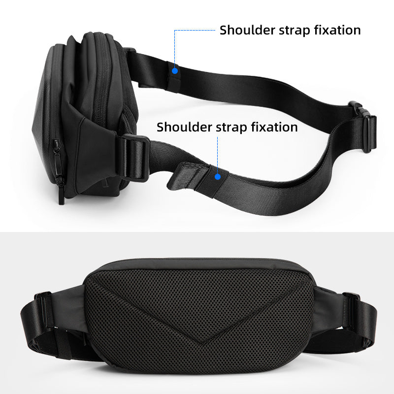 Riding Hard Shell Chest Bag Men'S Bag Casual Messenger Bag Fitness Sports Waist Bag