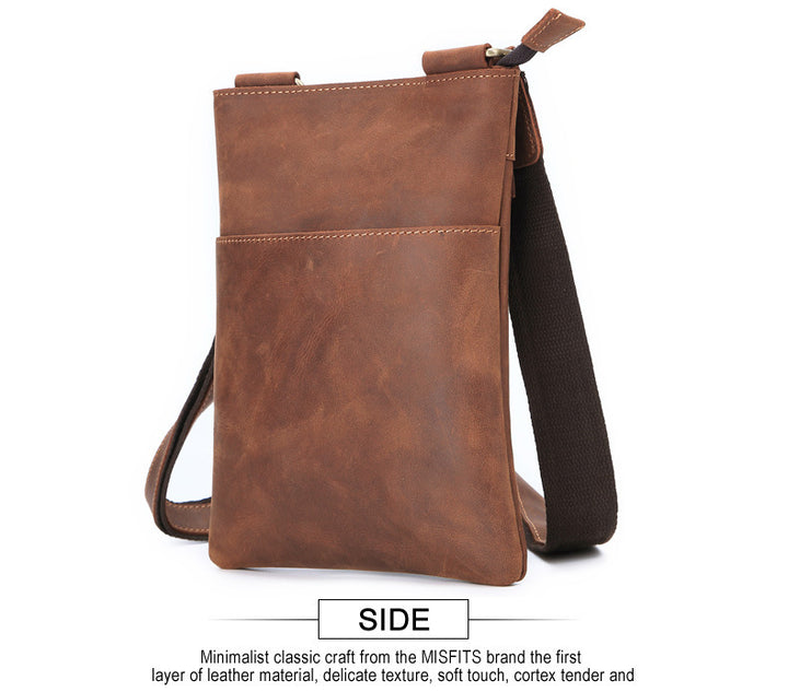 Outdoor Casual Men'S Leather Multifunctional Bag Shoulder Messenger Bag Korean Leather Business