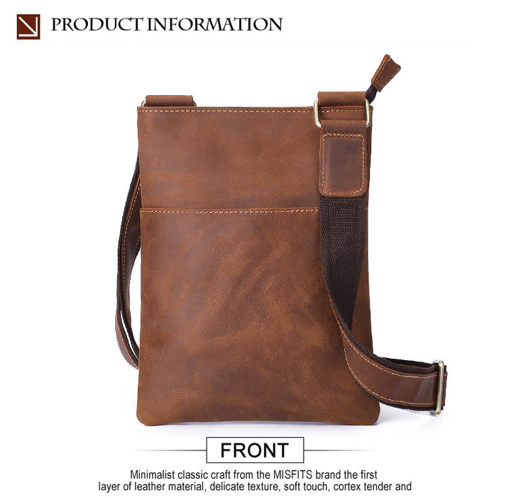 Outdoor Casual Men'S Leather Multifunctional Bag Shoulder Messenger Bag Korean Leather Business