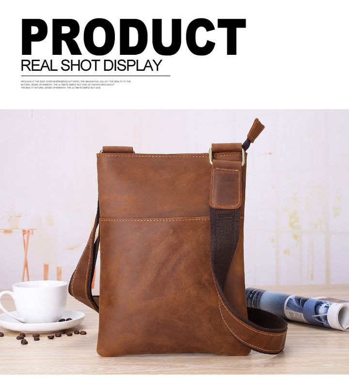 Outdoor Casual Men'S Leather Multifunctional Bag Shoulder Messenger Bag Korean Leather Business