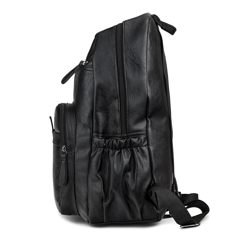 New Bag Simulation Leather Backpack, Soft Leather Large-Capacity Fashion Backpack Backpack, Casual Simple One Shoulder