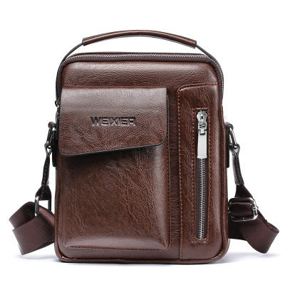 Men's Messenger Bag PU Vertical Fashion Satchel Bag