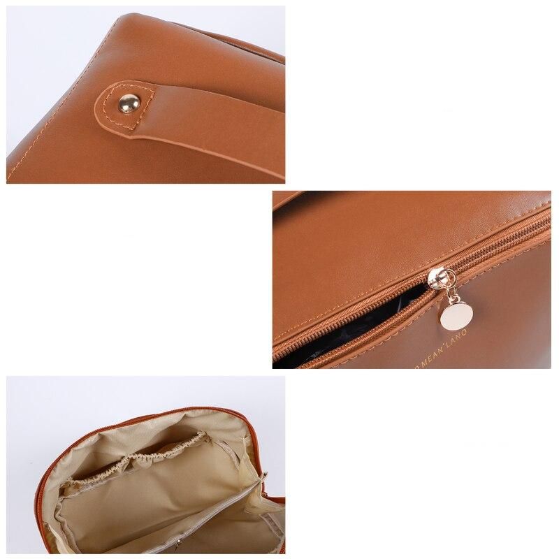 Elegant Leather Travel Cosmetic Bag - Zippered Make-Up Organizer for Women