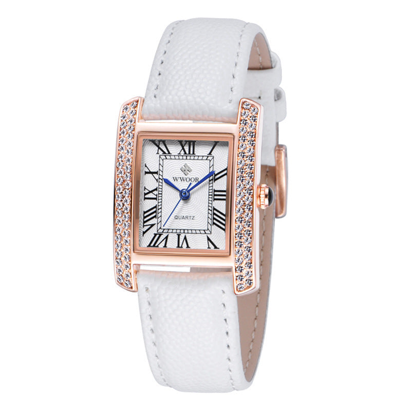 Leather belt ladies watch