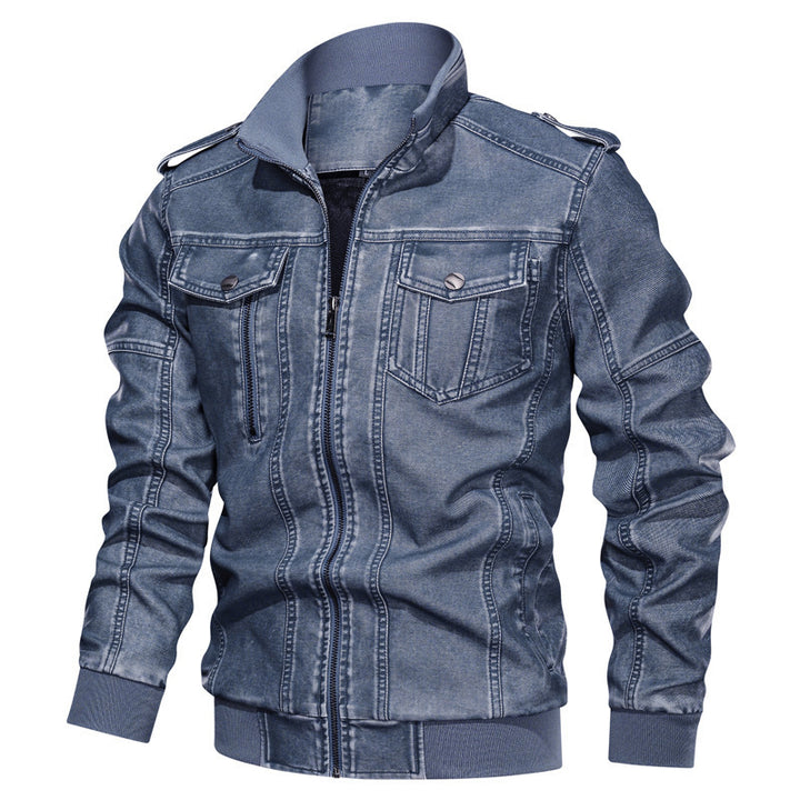 European And American Style Men's Pu Leather Coat