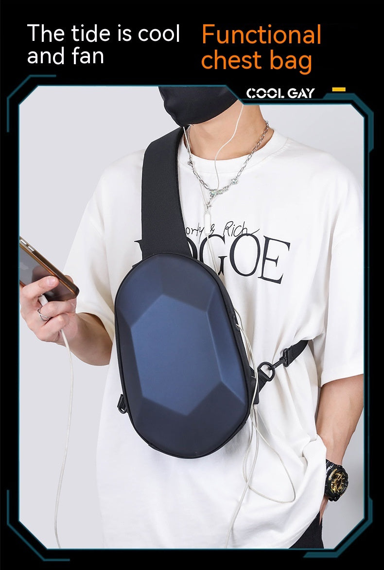 Men's Shoulder Solid Color Crossbody Bag