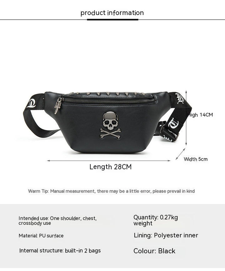 Men's Street Rivet Small Shoulder Crossbody Bag