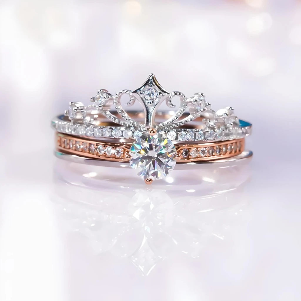 Diamond Stacked Crown Ring