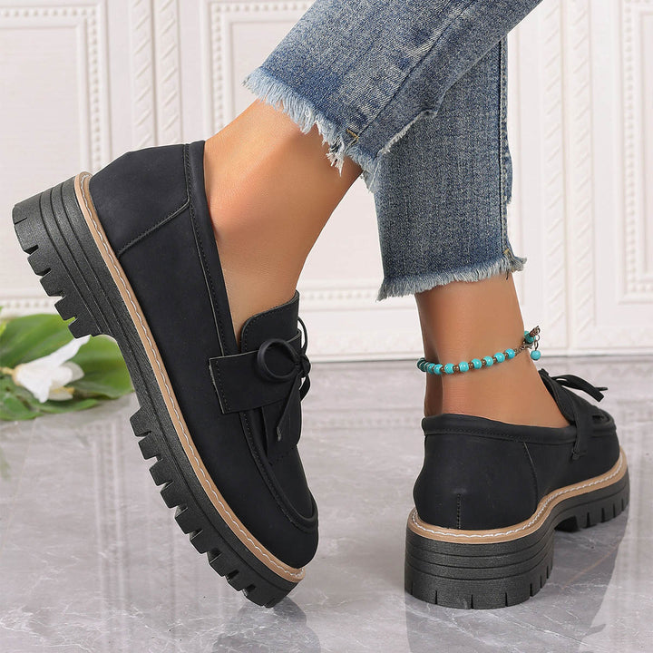 Fashion Buckle Loafers For Women British Style Height-increasing Thick-soled Casual Shoes