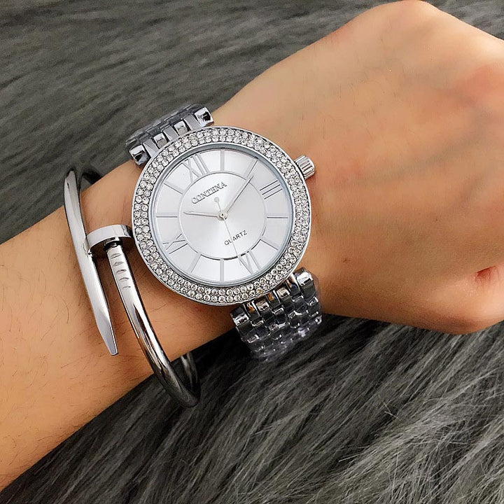 Luxury Crystal Korean Casual Fashion Roman Design Watch