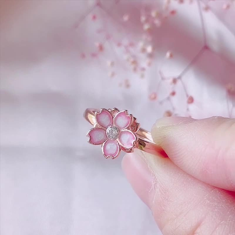 Cherry Blossom Rotatable Ring Ins Sweet Open Rings