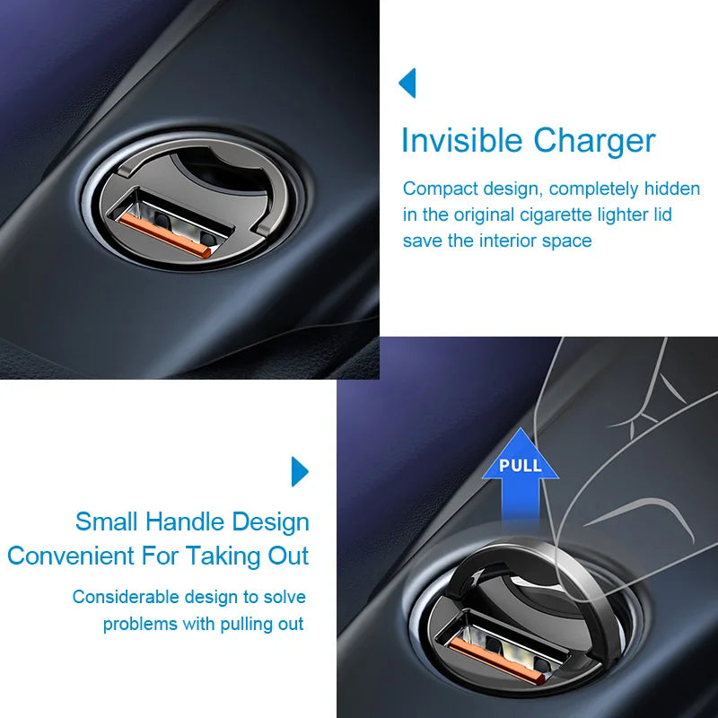 30W Mini Car Charger with Quick Charge 4.0 and Type-C Compatibility