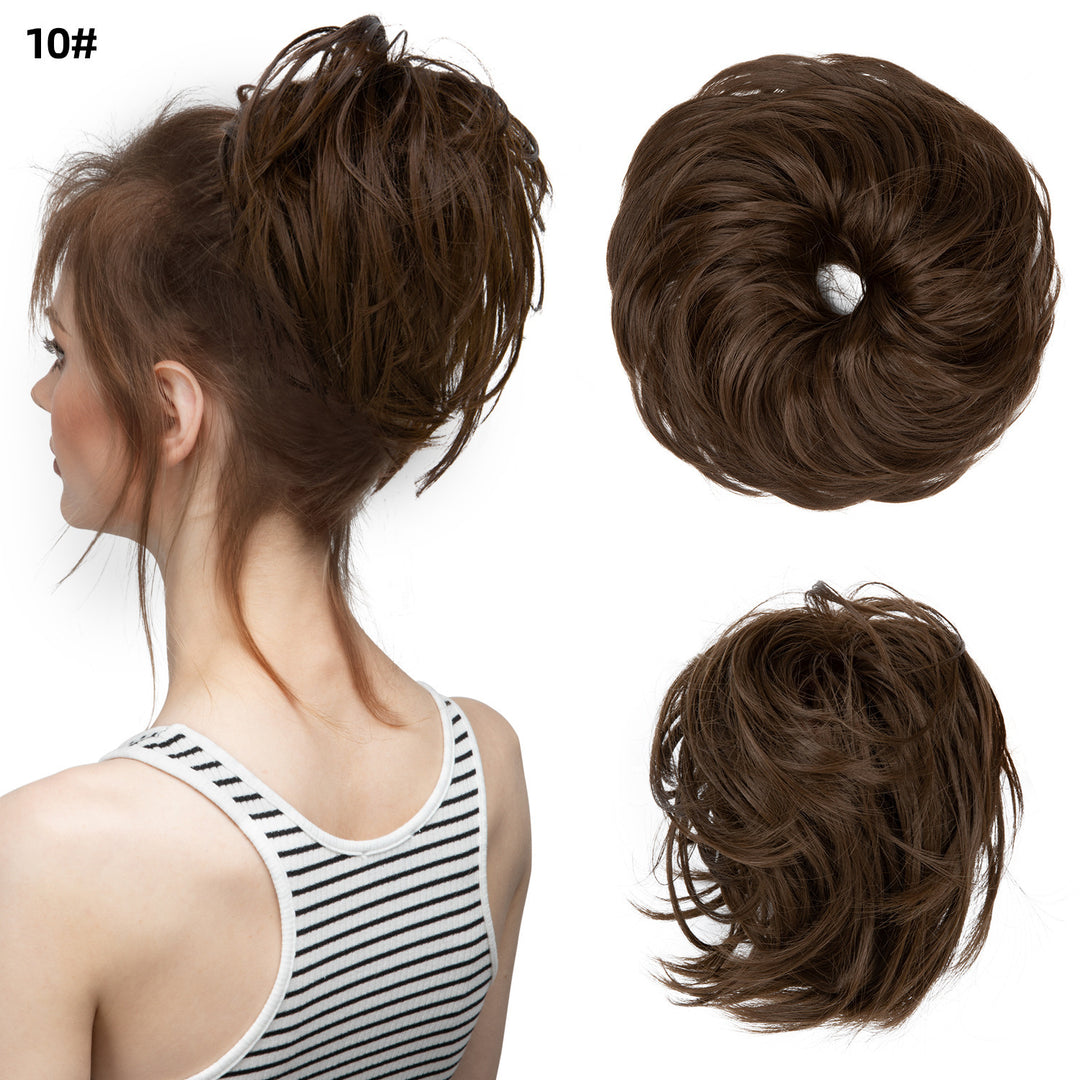 Bud Bun Artificial Hair Bun Natural Fluffy Long Beard Curly Hair Bun Lazy Updo Chignon