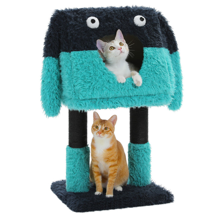 Charming Monster-Themed Multi-Level Cat Tree with Cozy Condos and Scratching Posts