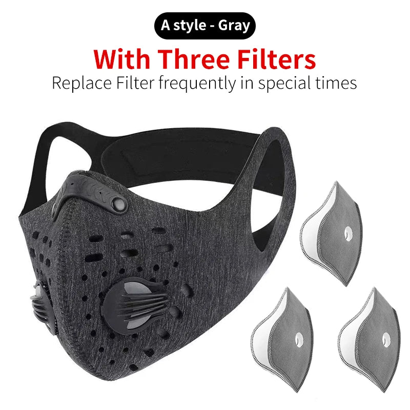 Anti-Pollution Cycling Face Mask with Activated Carbon Filter