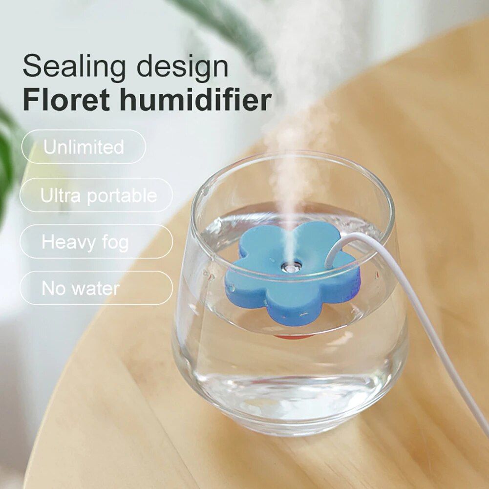 Compact Ultrasonic Aromatherapy Diffuser - Petal Shaped USB Humidifier