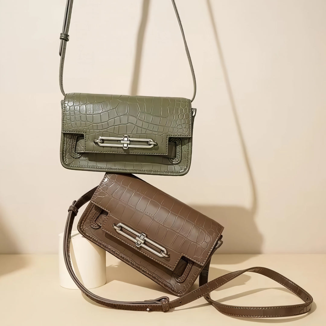 Elegant Crocodile Pattern Shoulder Bag - Small Square Tofu Design, Versatile & Fashionable