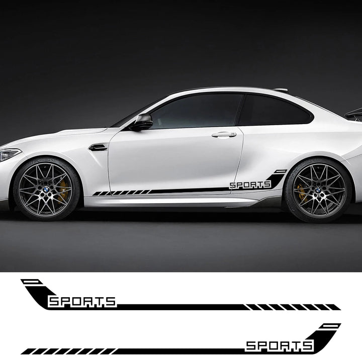 Sport Racing Stripes Car Door Skirt Sticker Decal