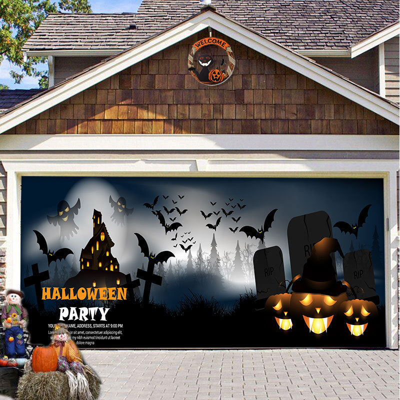 Halloween Party Decorative Hanging Cloth Garage Door Background Fabric