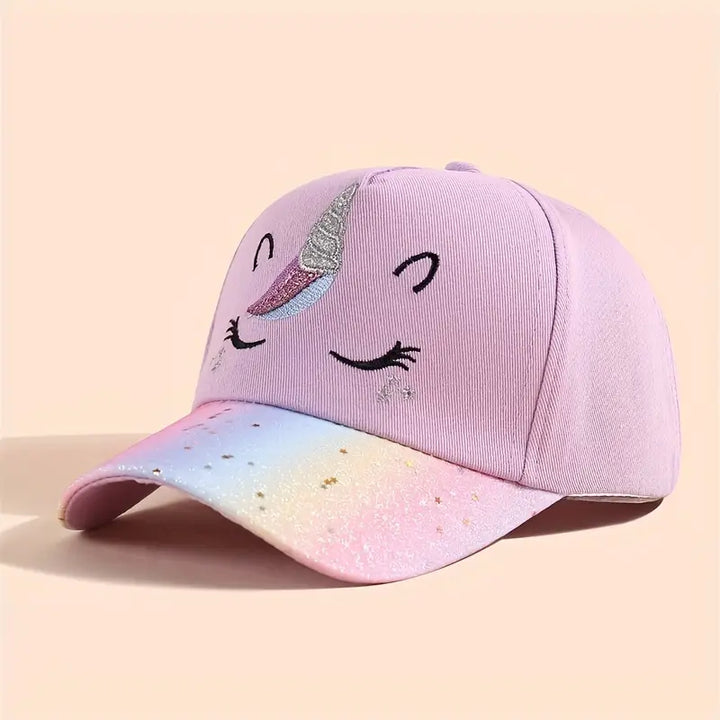 Unicorn Embroidered Snapback Cap for Kids