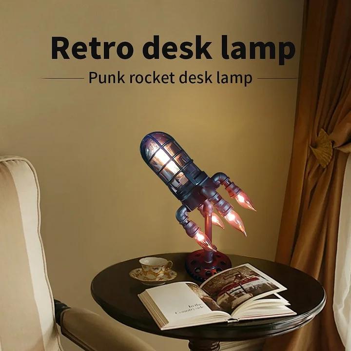 Retro Steampunk Rocket LED Night Light