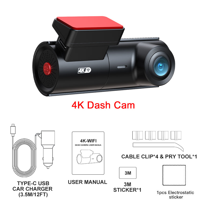 4K Ultra HD Dash Cam with Night Vision and GPS